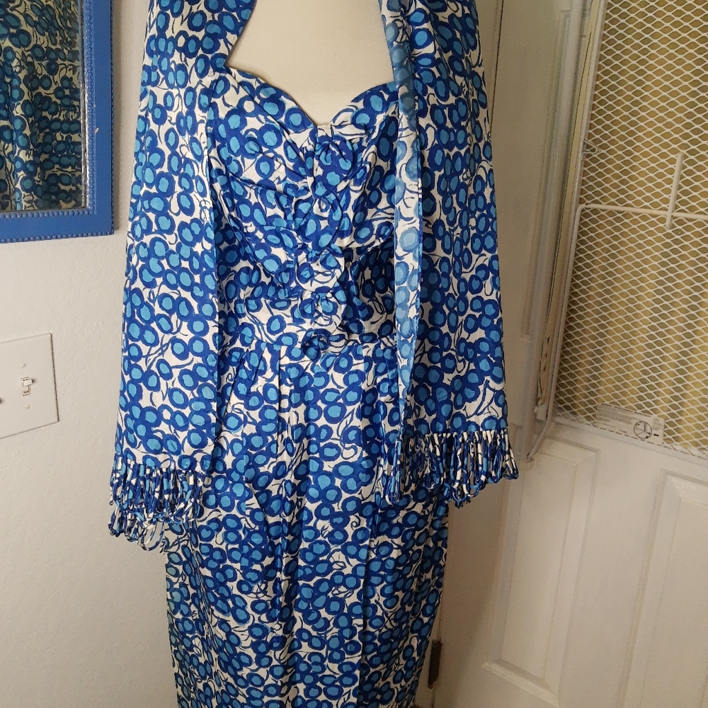 1950s Saks fifth avenue silk wiggle dress